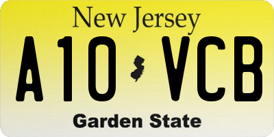NJ license plate A10VCB