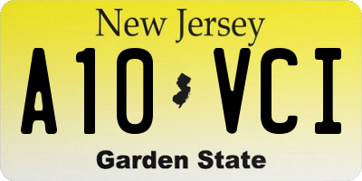 NJ license plate A10VCI