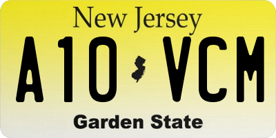 NJ license plate A10VCM