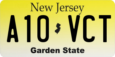 NJ license plate A10VCT