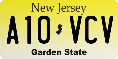 NJ license plate A10VCV