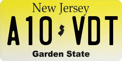 NJ license plate A10VDT
