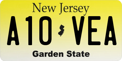 NJ license plate A10VEA