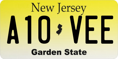 NJ license plate A10VEE