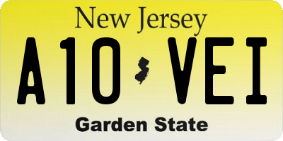 NJ license plate A10VEI