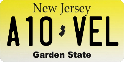 NJ license plate A10VEL