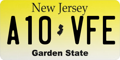 NJ license plate A10VFE