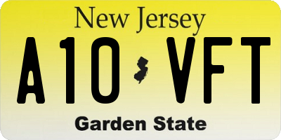 NJ license plate A10VFT