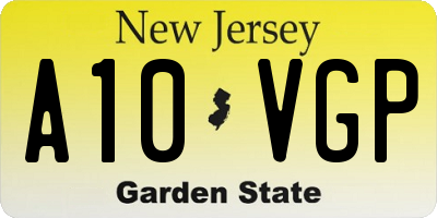 NJ license plate A10VGP