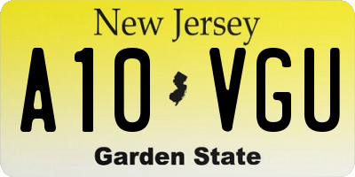 NJ license plate A10VGU