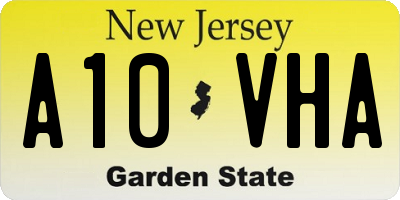 NJ license plate A10VHA