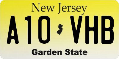 NJ license plate A10VHB