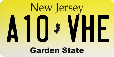 NJ license plate A10VHE