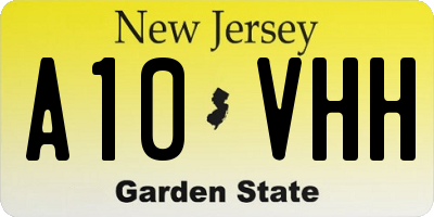 NJ license plate A10VHH