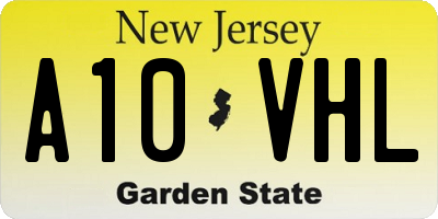 NJ license plate A10VHL