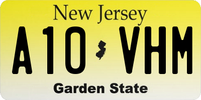 NJ license plate A10VHM