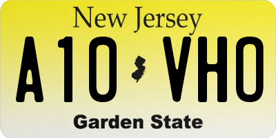 NJ license plate A10VHO