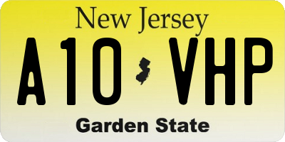 NJ license plate A10VHP