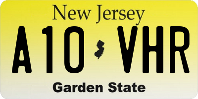NJ license plate A10VHR