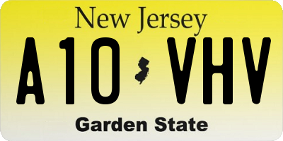 NJ license plate A10VHV