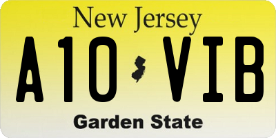 NJ license plate A10VIB