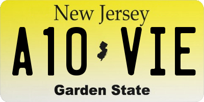 NJ license plate A10VIE