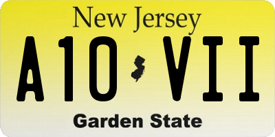 NJ license plate A10VII