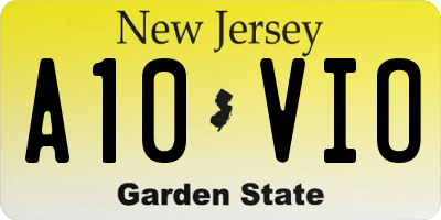 NJ license plate A10VIO
