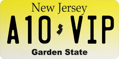 NJ license plate A10VIP
