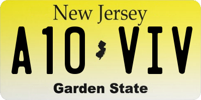 NJ license plate A10VIV