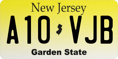 NJ license plate A10VJB
