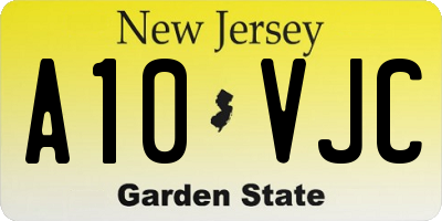 NJ license plate A10VJC