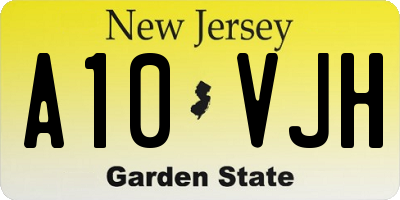 NJ license plate A10VJH