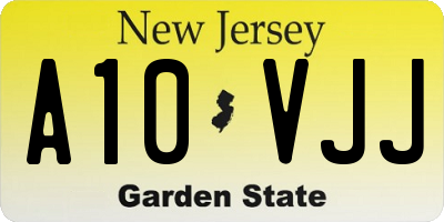 NJ license plate A10VJJ