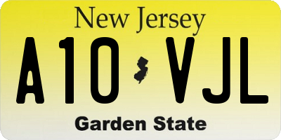 NJ license plate A10VJL