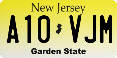 NJ license plate A10VJM