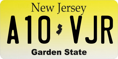 NJ license plate A10VJR