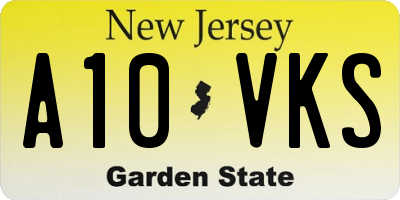 NJ license plate A10VKS