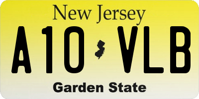 NJ license plate A10VLB