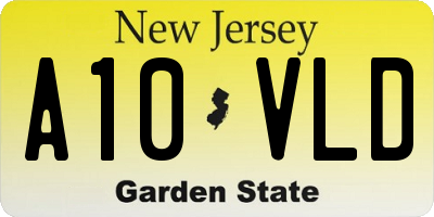 NJ license plate A10VLD