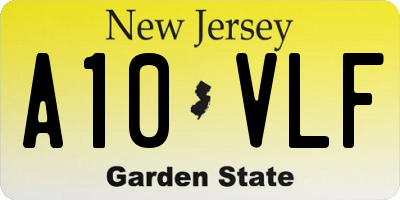NJ license plate A10VLF