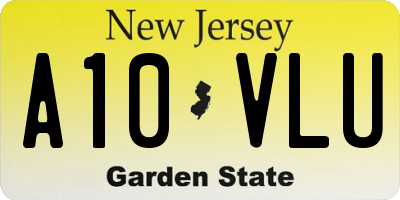 NJ license plate A10VLU