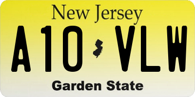 NJ license plate A10VLW