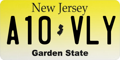 NJ license plate A10VLY