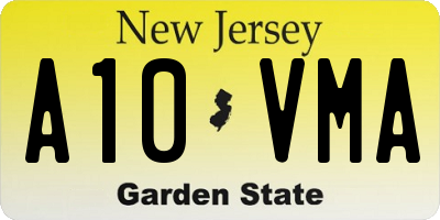 NJ license plate A10VMA