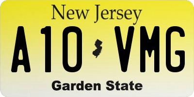 NJ license plate A10VMG