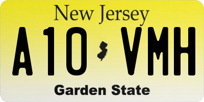 NJ license plate A10VMH
