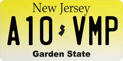 NJ license plate A10VMP
