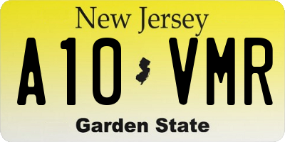 NJ license plate A10VMR