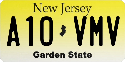 NJ license plate A10VMV